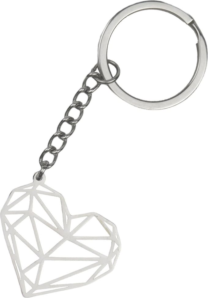 Metalen Sleutelhanger Geometrisch Patroon Sleutelhanger - Hart
