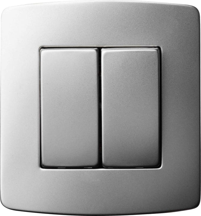 Dubbele schakelaar - Schema 5 - 10A - 230V  -Inox - Inbouw