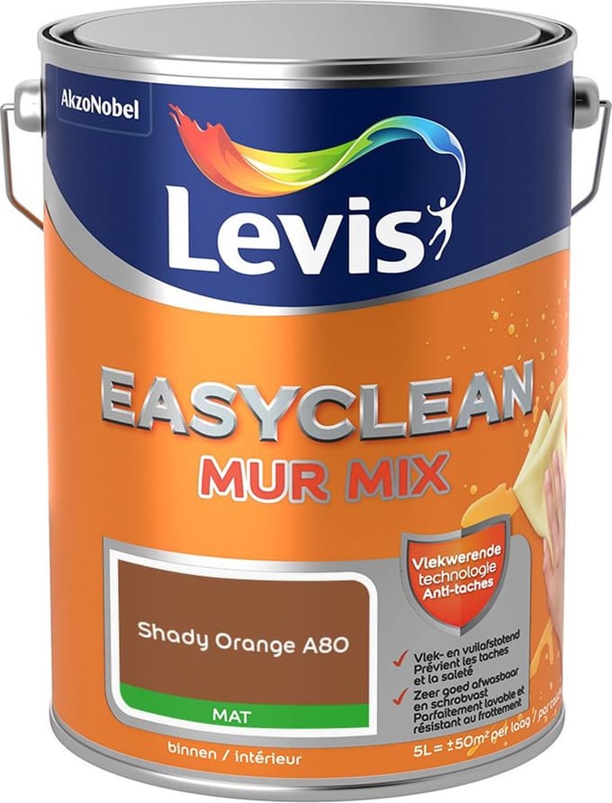 Levis - Easyclean Mur Mat Mix - Shady Orange A80 - Mengverf - 5 L