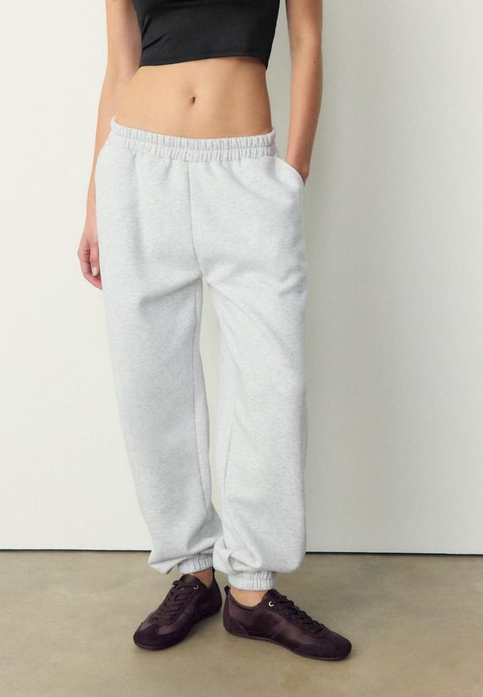 Stradivarius Boyfriend joggingbroek  Grijs melange M