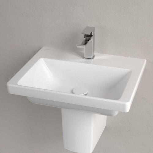 Villeroy & Boch Subway 3.0 washbasin 55 cm, with 1 tap hole, without overflow 4A705601