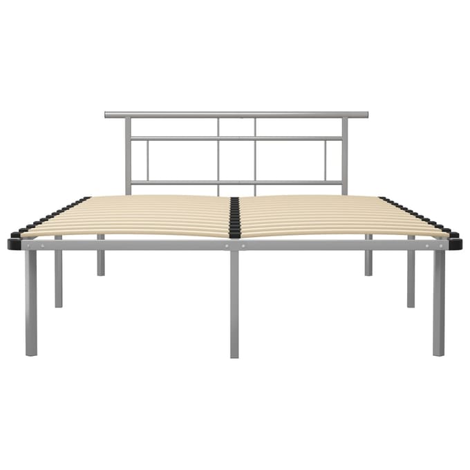 vidaXL - Bedframe - zonder - matras - metaal - grijs - 140x200 - cm