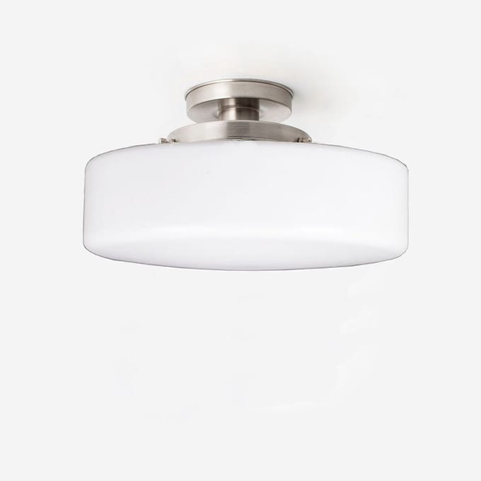 Plafonnière Low Cilinder Ø 30 20's Matnikkel - Art Deco Trade