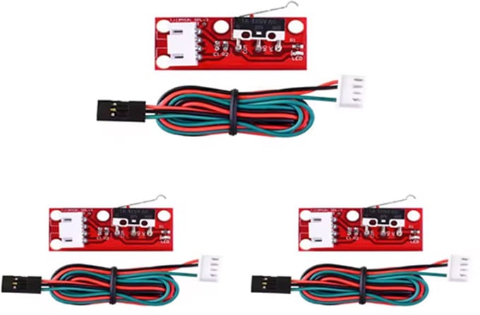 Mechanische Eindstop met Kabel – Set van 3 Stuks – Eindschakelaars voor 3D-Printers en CNC