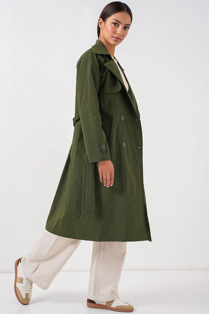 Dubbelzijdige Lange Trenchcoat met Zakken