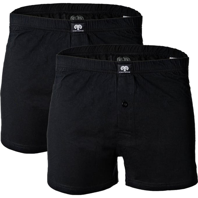CECEBA Daytona 2-pack Heren Boxershorts wijd - Zwart