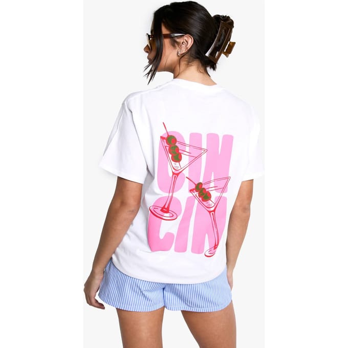 boohoo Dames Cin Cin Oversized T-shirt | Wit | Maat: XL