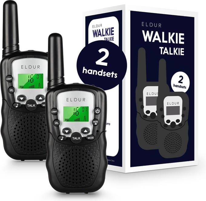 Eldur® Walkie Talkie Voor Kinderen - Set van 2 stuks - Zwart