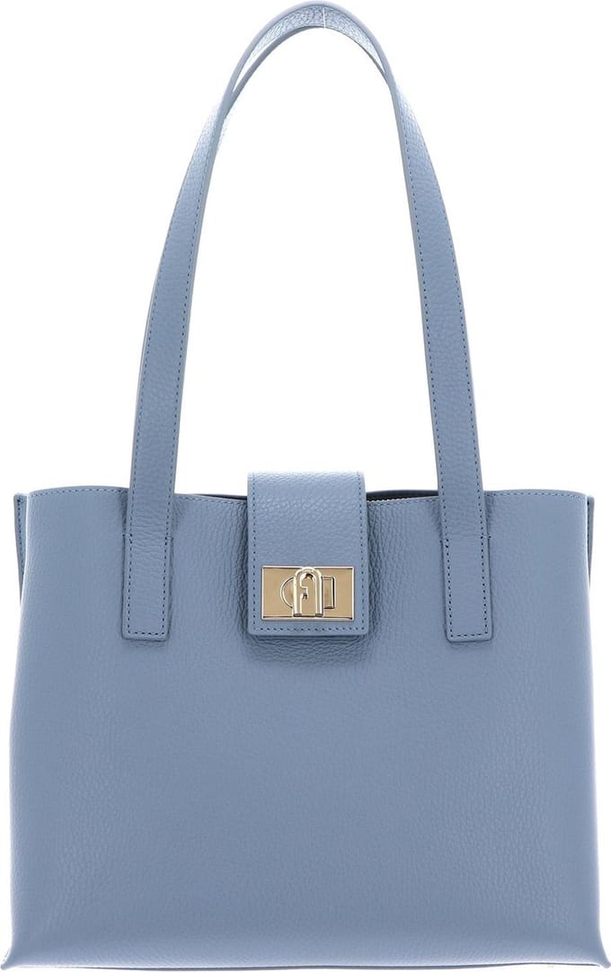 FURLA Leren Schoudertas 1927 Soft Tote 28 Celestial Blauwgrijs