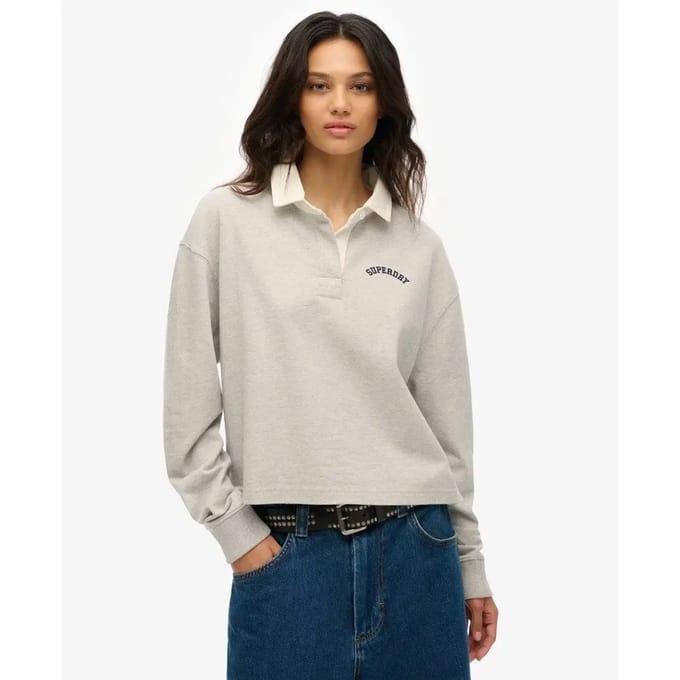 Damespolo met lange mouwen Superdry Athletic Essentials Graphic
