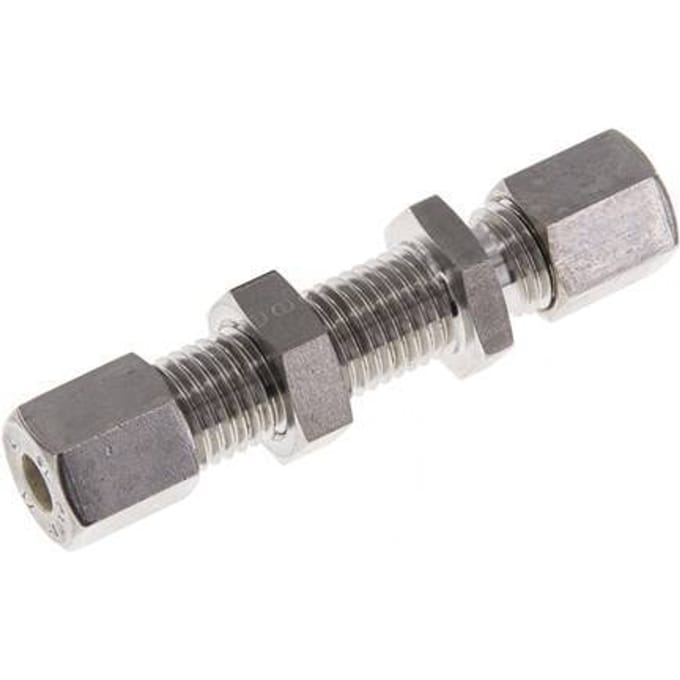 6L RVS Rechte Knelfitting Schotdoorvoer 315bar ISO 8434-1