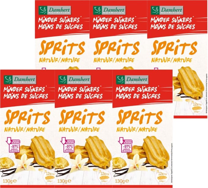 Damhert | Minder Suikers Sprits | Natuur | 6 stuks | 6 x 132 g