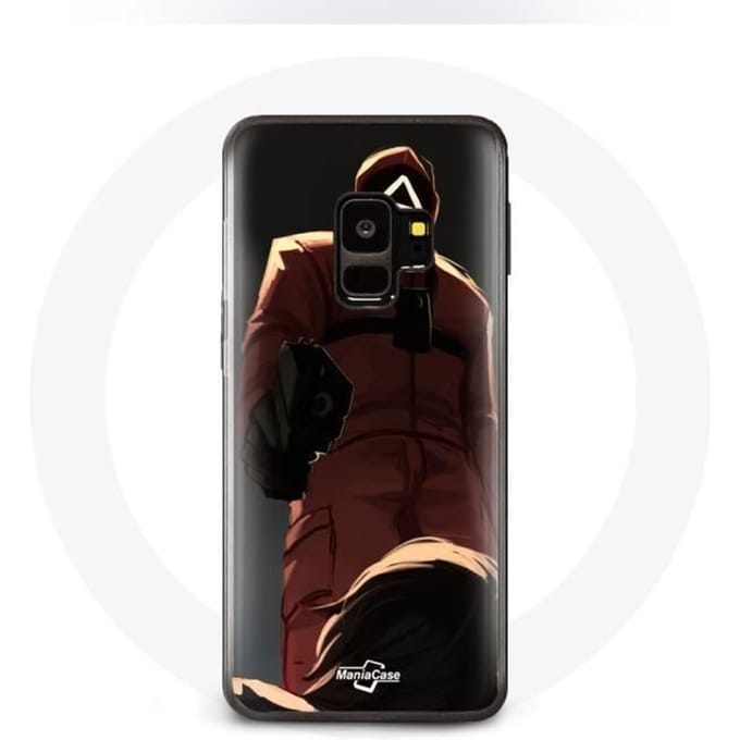 Case voor Samsung S9 plus Squid Game Red Soldier met driehoeksmasker