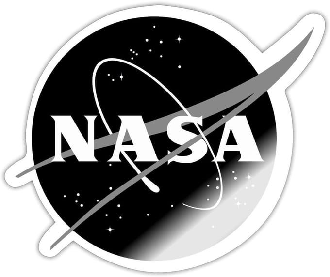 NASA zwart-wit klassiek logo Sticker maat S (10 x 10 cm)