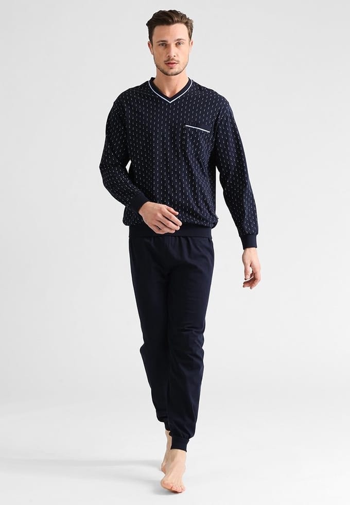 Gotzburg premium heren pyjama - donkerblauw