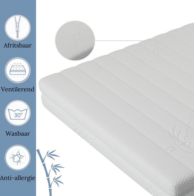 Ada Sleep Matras 90 x 200 cm - 20 cm dik - koudschuim - Tencel Bambo - ventilerend - Hotel Kwaliteit