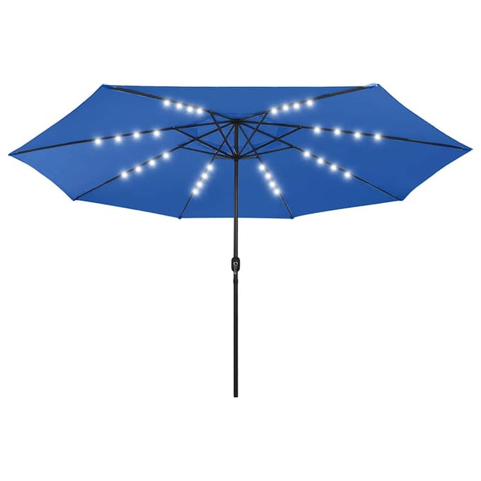 vidaXL - Parasol - met - LED-verlichting - 400 - cm - azuurblauw