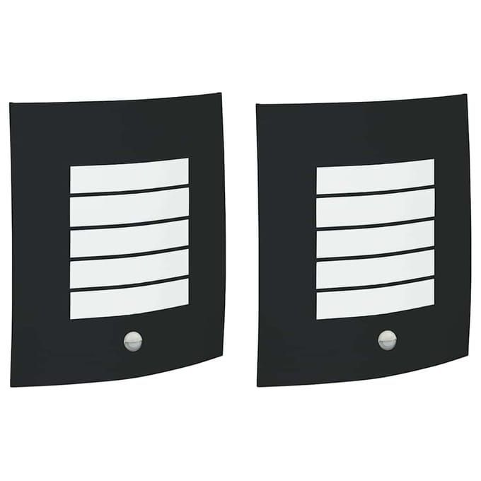 vidaXL Buiten Wandlamp 2 st Zwart 23,5 x 9 x 26 cm