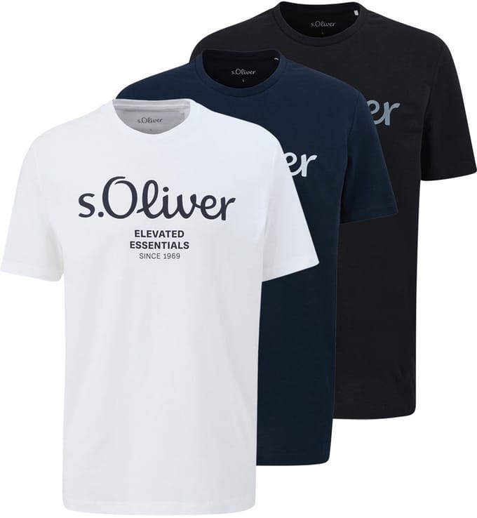 s.Oliver Heren t-shirt 3 pack Basic