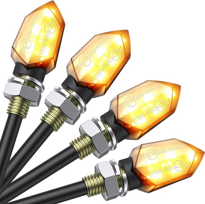 4x Universele Motorfiets LED Knipperlichten 12V M8 E-keur IP65
