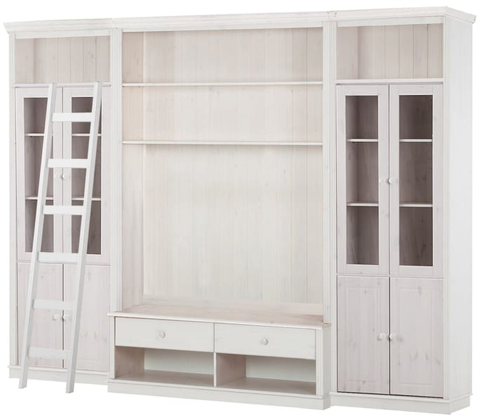 Anita-Wandmeubel - Tv-lowboard & Ladder - Wit