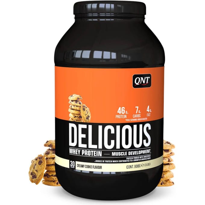 QNT|Delicious Whey|Protein Eiwitpoeder|Eiwitshake |Creamy Cookie 908 gram.
