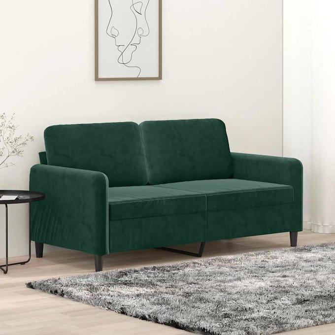 vidaXL - Tweezitsbank - 140 - cm - fluweel - donkergroen