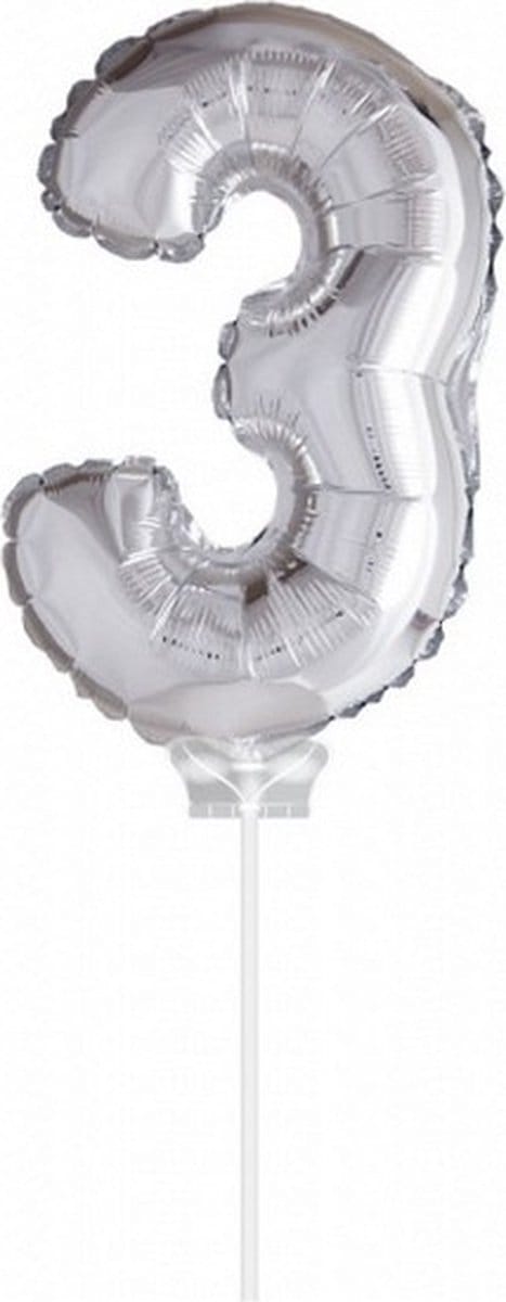 Folie Ballon 3 zilver 40cm