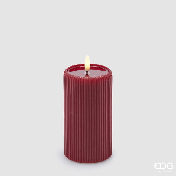 EDG Enzo De Gasperi Led kaars Lounge Candle Moccolo H 13 D 7.5 Rood