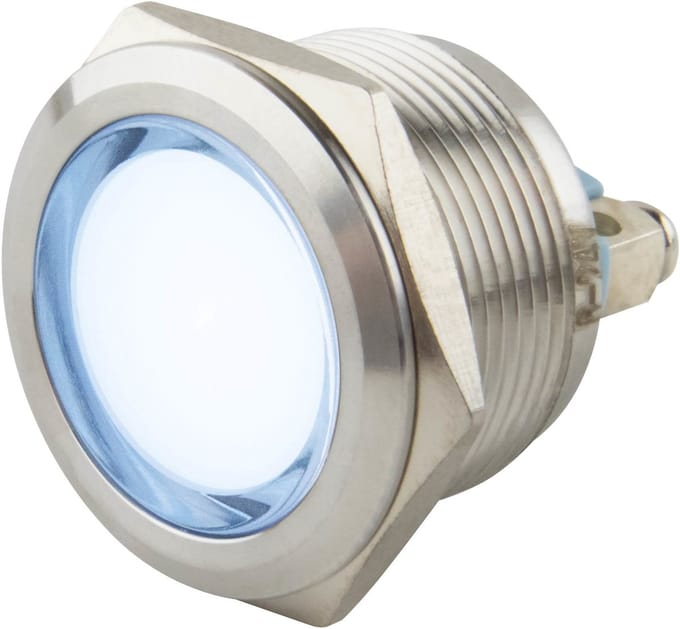 Led indicator | ø 22 mm. | 6-24 Volt DC/AC | Witte uitvoering