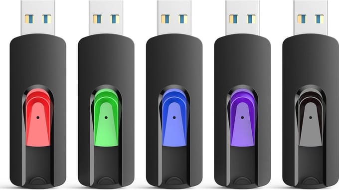 128 GB USB 3.0 Flash Drives - 5-Pack High Speed Memory Sticks voor PC en Laptop