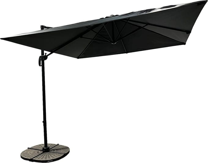 Buitenkado Pro Zweefparasol – 3x3m - Aluminium - Grijs
