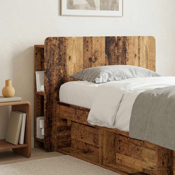 vidaXL - Hoofdeinde - Kast - met - opslag - Oud - hout - Bewerkt - hout