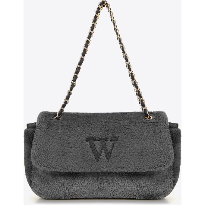 Wittchen - Vrouwencrossbodytas - Grijs - Met Bont - Polyester