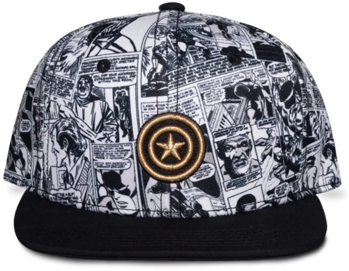 Marvel Captain America - Tain America Snapback Pet - Zwart/Wit