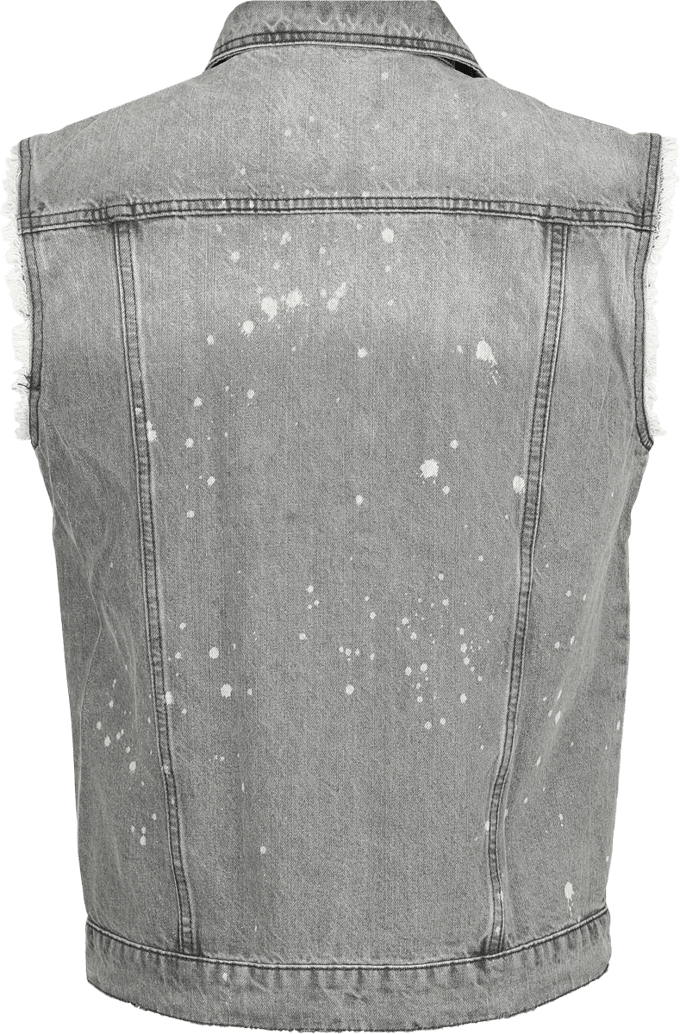Forplay Bodywarmer - Destroyed Washed Denim Vest - S tot XXL - voor Mannen - grijs