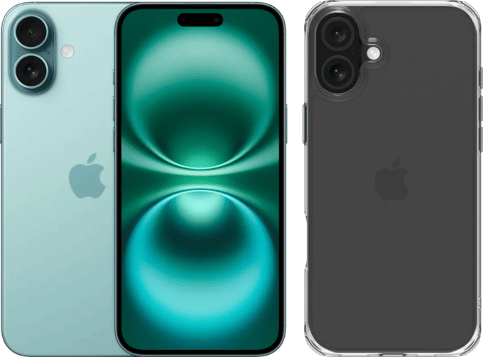 Apple iPhone 16 Plus 128GB Groen + BlueBuilt Protective Back Cover Transparant