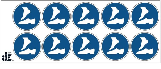 Schoenen uit verplicht sticker | 5 cm - 10 stuks per vel