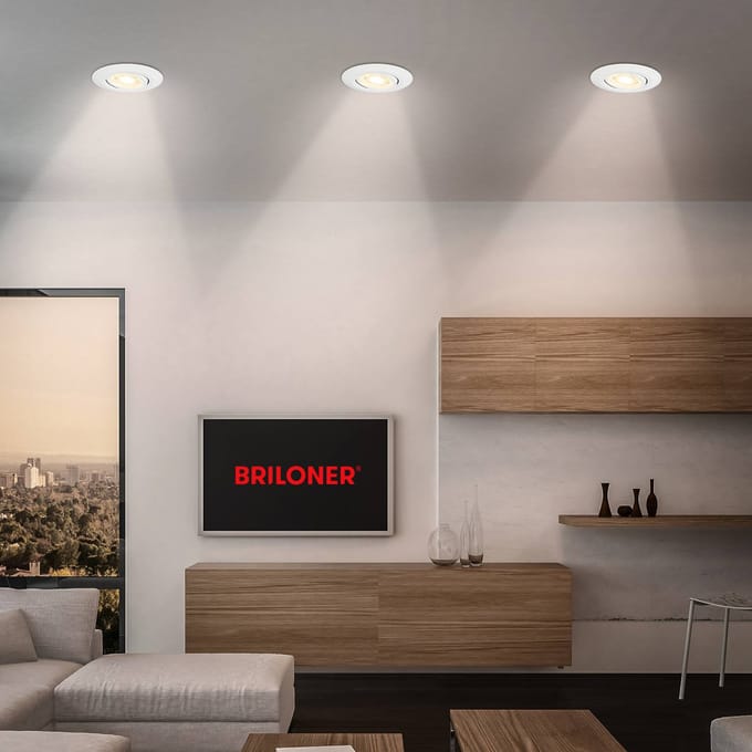 Briloner Klira inbouwlamp, wit, draaibaar, dimbaar, 3 stuks