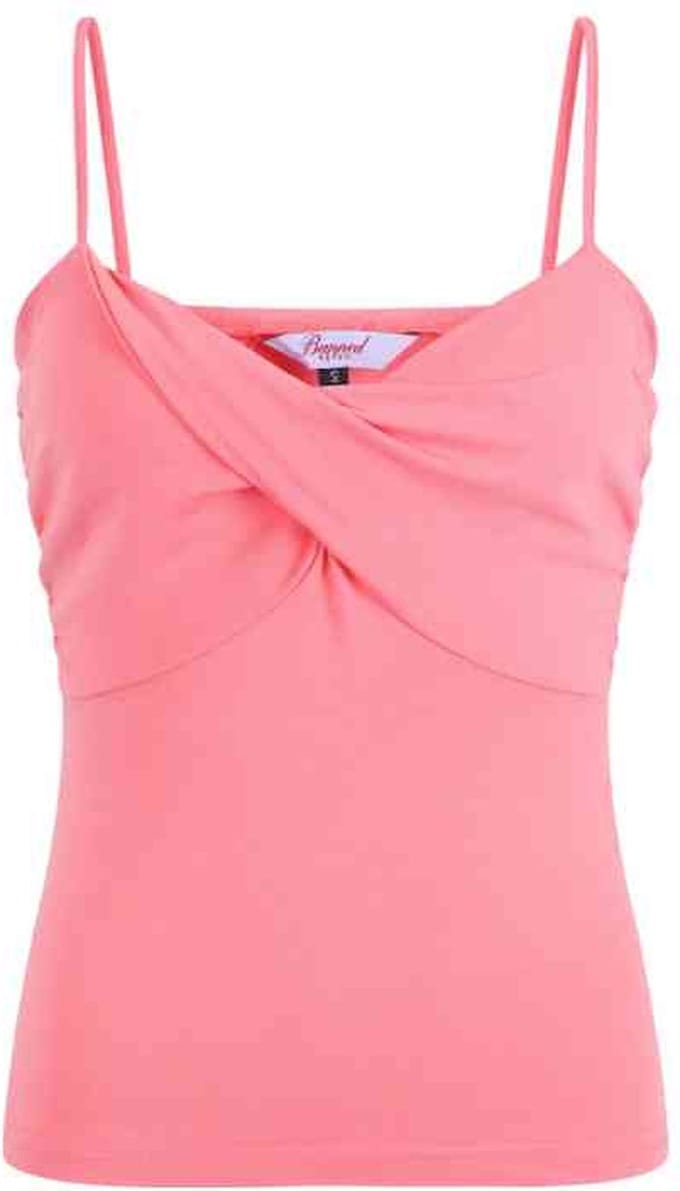 Dancing Days - Wrap front Mouwloze top - 2XL - Roze