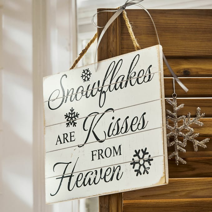 LOBERON Decoboard Snowflakes wit/bruin