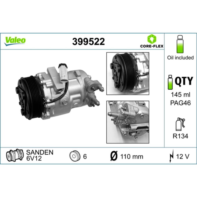 Compressor airconditioning VALEO 399522
