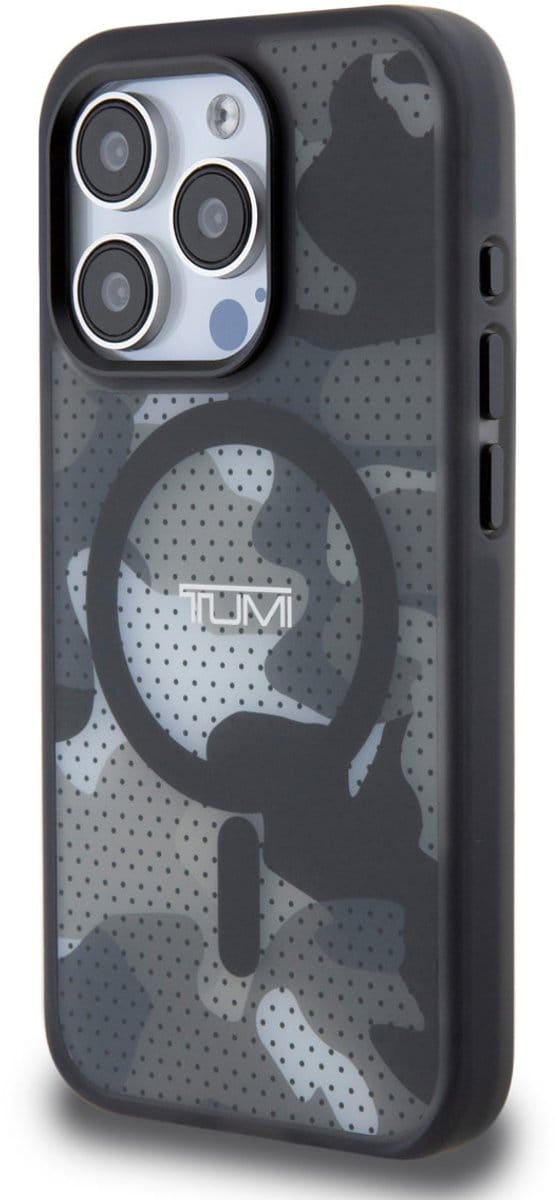 Tumi TUHMP15LTCAMK iPhone 15 Pro 6.1" zwart/zwarte hardcase Frosted Camo Print MagSafe