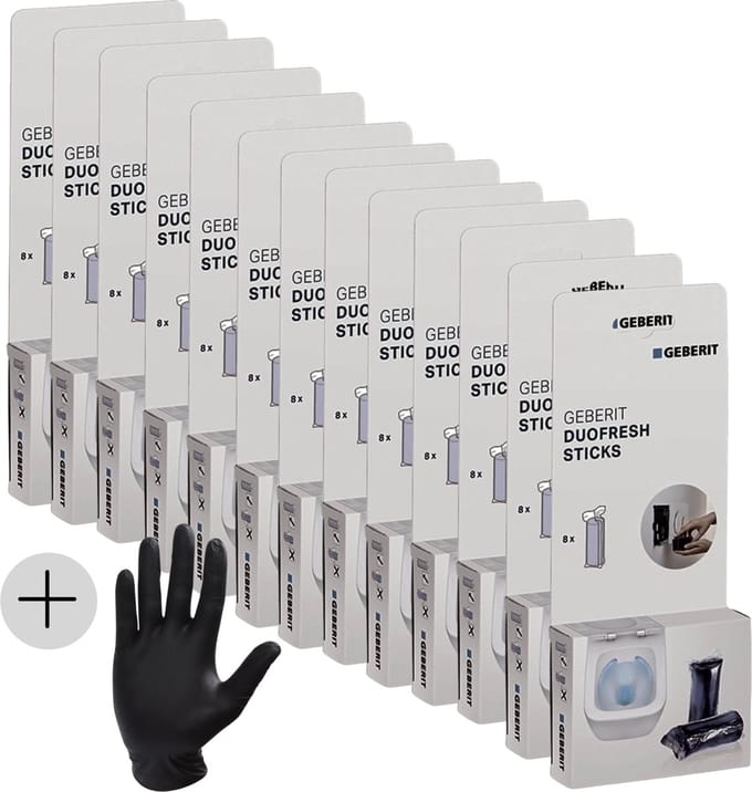 Geberit DuoFresh Sticks Toiletblok - 104 stuks - Met latex handschoen