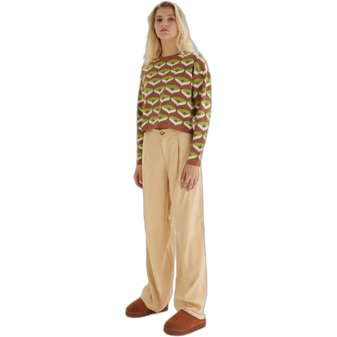 Vrouwelijke broek met rechte snit en effen patroon 24 Colours