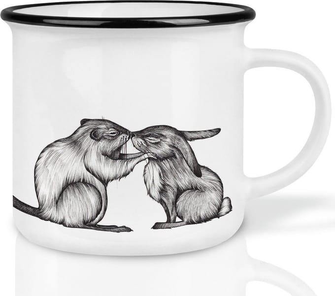 Mok keramiek - konijn en bever - Ligarti