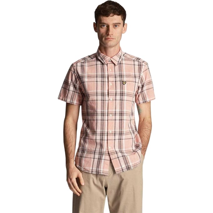 Lyle & Scott Overhemd met korte mouwen voor heren (Roze)