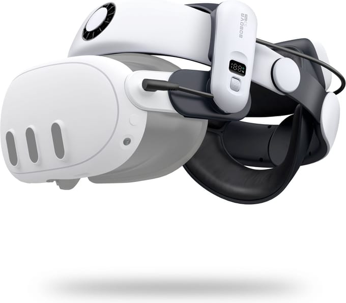 BOBOVR S3 Pro voor Meta Quest 3 / 3S | Comfortabele riem met B100-batterij en koelventilator
