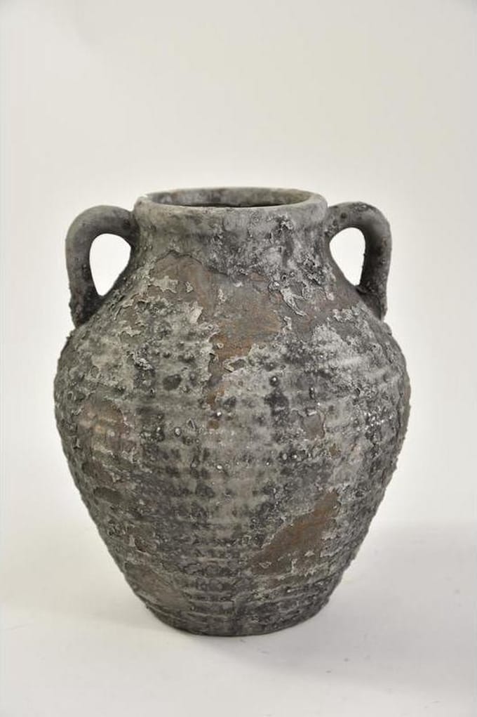 Kruiken En Flessen - Kruik ''raw'' Met 2 Oren 17x17x21cm Grey