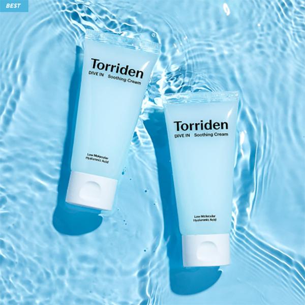 Torriden Dive-In Crème Apaisante à l'Acide Hyaluronique Set 100ml x2 Hydratant Hydratation Profonde white